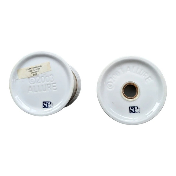 Allure Vintage Set of Toothbrush Holder & Cup  Ceramic Aphrodite-Beige Metallic - Picture 4 of 5